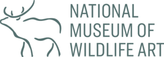 Sage green graphic of elk and text "National Museum of Wildlife Art"